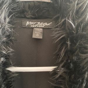 Betsey Johnson Faux Fur Duster Jacket